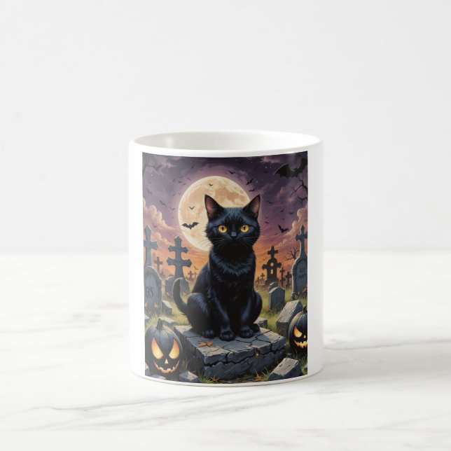 Taza De Café Whiskers of the Witching Hour - Gato negro (Centro)