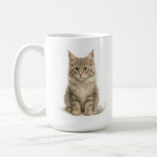Taza De Café Whiskerwood Watcher - Kitten de gato forestal noru