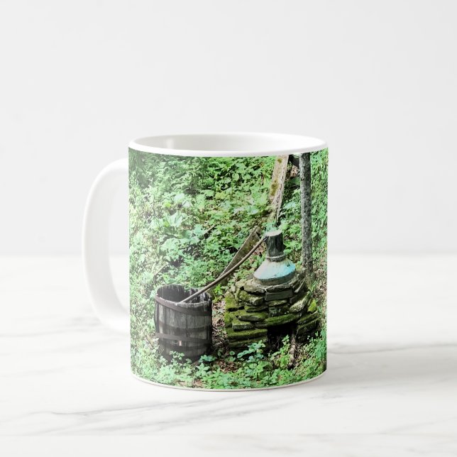 Taza De Café Whiskey aún en Mabry Mill, VA (Anverso izquierdo)