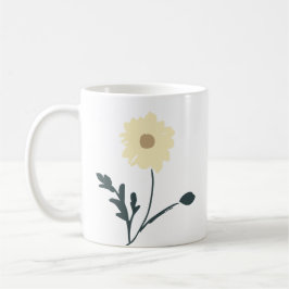 Taza De Café Whispering Meadow - Butter Yellow Floral Decor