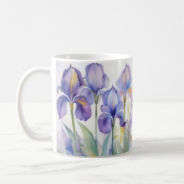 Taza De Café Whispers of Spring – Iris Bloom II Mug (Izquierda)