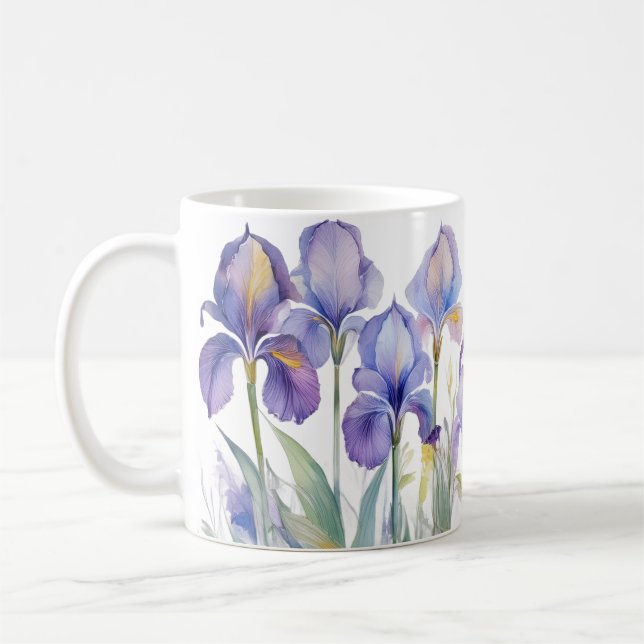 Taza De Café Whispers of Spring – Iris Bloom II Mug (Izquierda)