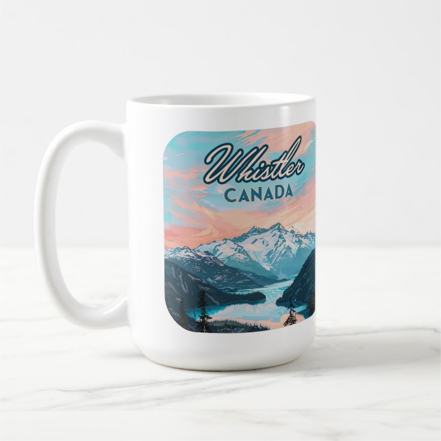 Taza De Café Whistler Canada British Columbia Skirre Resort Ret (Izquierda)