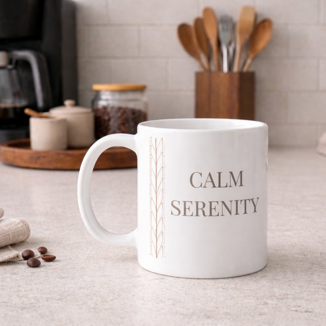 Taza De Café White Braid Serenity Classic Mug, 11 oz (Minimal white design with braid-inspired accents for refined daily use)