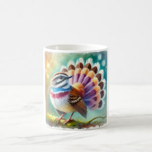 Taza De Café White Browed Fan Bird 270824AREF147 - Watercolor