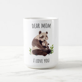 Taza De Café White Brown Cute Panda Querida Mamá Mug