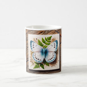 Taza De Café White Butterfly in Natural Setting 200724IREF220 -