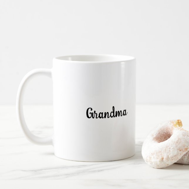 Taza De Café White Classic Grandma Script Mug (Con donut)
