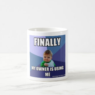 Taza De Café white cup with a success kid as a meme