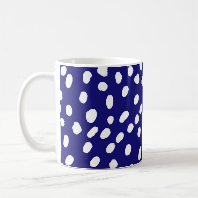 Taza De Café White Dots Dark Blue (Izquierda)