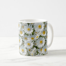 Taza De Café White Elegant Daisies