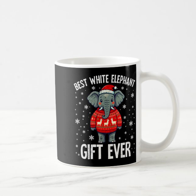 Taza De Café White Elephant Ever Christmas Xmas Under 15 20  (Derecha)