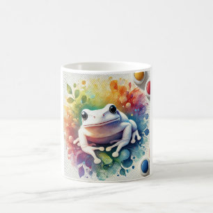 Taza De Café White Frog 300824AREF140 - Watercolor