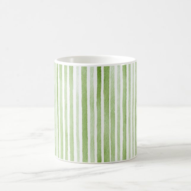 Taza De Café White Green Stripes (Centro)