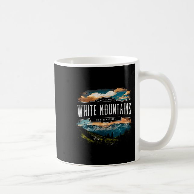 Taza De Café White Mountains New Hampshire Hiking Outdoors Vint (Derecha)