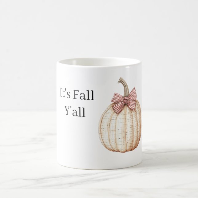 Taza De Café White Pumpkin Red Bow (Centro)
