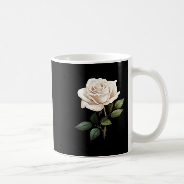 Taza De Café White Rose Graphic  (Derecha)