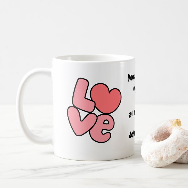 Taza De Café White Valentine's Day Love (Con donut)