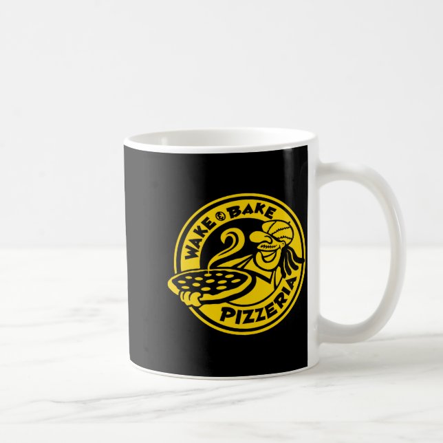 Taza De Café White Wake Bake Zza Logo  (Derecha)