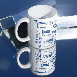Taza De Café Whitemug, cree su propio patrón de nombre azul