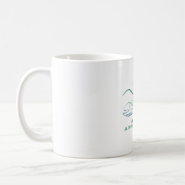 Taza De Café Whitewater Appalachia Watercolor Textos (Izquierda)