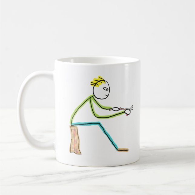 Taza De Café Whittling Stickman (Izquierda)