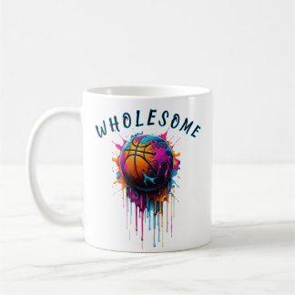 Taza De Café Wholesome Basketball Rainbow Paint Drip Sport Grap