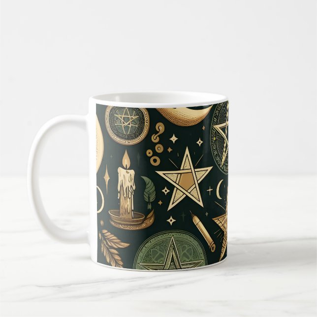 Taza De Café Wiccan Pattern 2 (Izquierda)