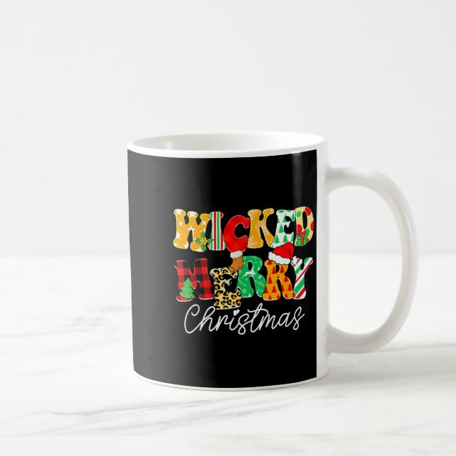 Taza De Café Wicked Merry Christmas Pattern Mix Humor  (Derecha)