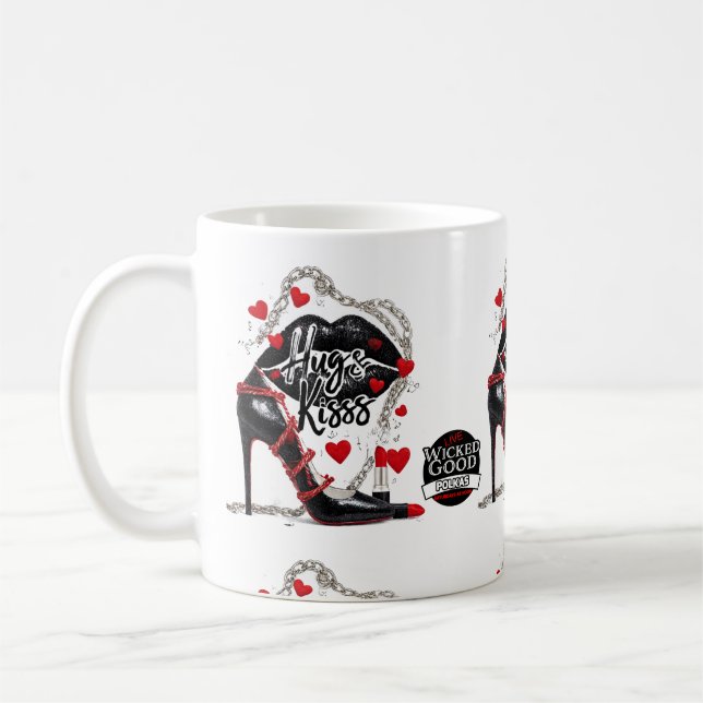 Taza De Café Wicked Polka Radio Hugs and Kisses Mug (Izquierda)