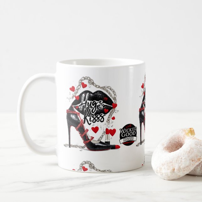 Taza De Café Wicked Polka Radio Hugs and Kisses Mug (Con donut)