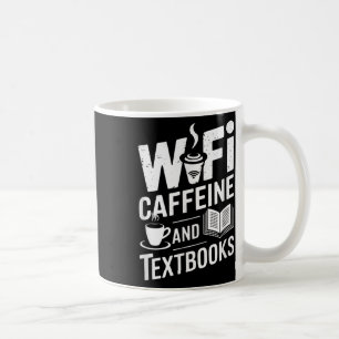Taza De Café Wifi Cafeína y Libros de Texto 