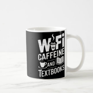 Taza De Café Wifi Cafeína y Libros de Texto 