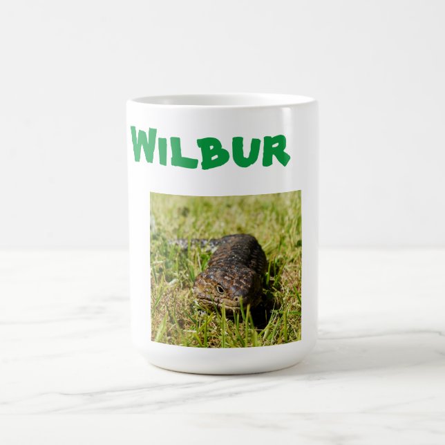 Taza De Café Wilbur Nombre Con Aussie Lizard, Café Mug (Centro)