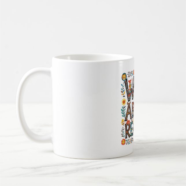 Taza De Café Wild About Read Cute Jungle Animals Book Lover (Izquierda)
