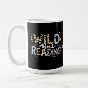 Taza De Café Wild About Reading Book Lover & Animal Design