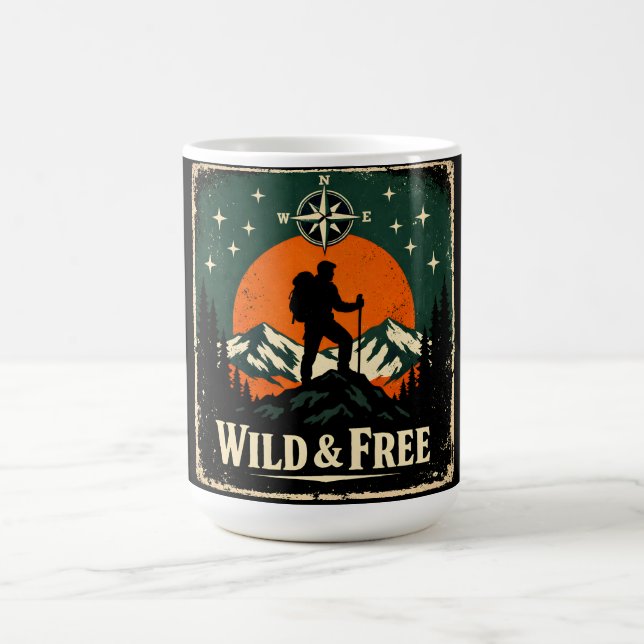 Taza De Café Wild & Free – Outdoor Freedom Nature Spirit (Centro)