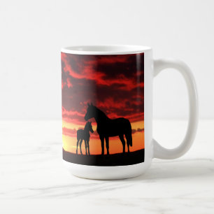 Taza De Café Wild Mustang Mare y Foal Coffee Mug