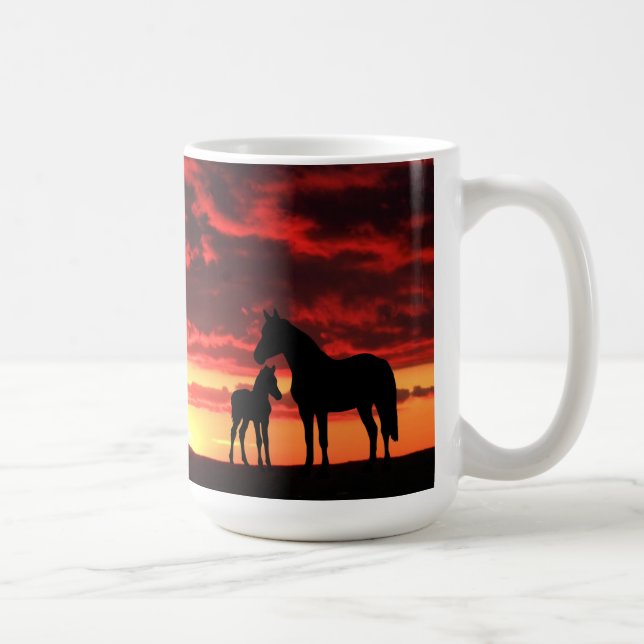 Taza De Café Wild Mustang Mare y Foal Coffee Mug (Derecha)