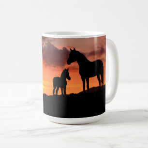 Taza De Café Wild Mustang Mare y Foal Coffee Mug