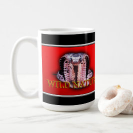 Taza De Café WILD NATURE - colección de diseño de SNAKE negro