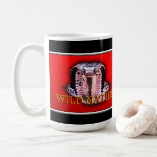 Taza De Café WILD NATURE - colección de diseño de SNAKE negro
