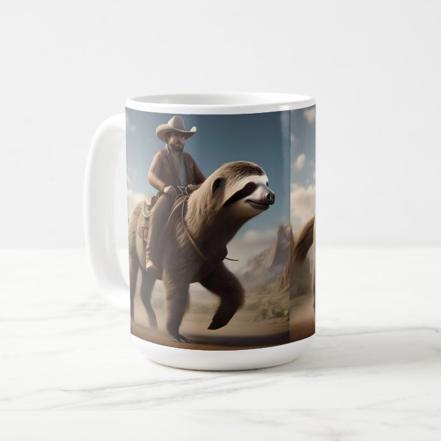 Taza De Café "Wild West se pregunta: Vaquero montando un caball (Anverso izquierdo)