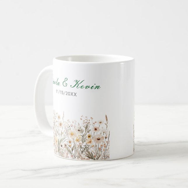 Taza De Café Wildflower Autumn Fall Floral Wedding (Anverso izquierdo)