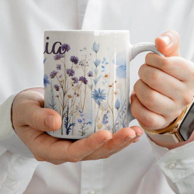 Taza De Café 🌸 🎨 Wildflower Bliss Watercolor 🌼 🍃 (Subido por el creador)