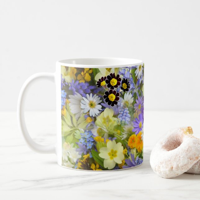 Taza De Café Wildflower Bouquet Mug (Con donut)