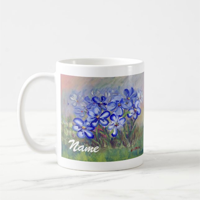 Taza De Café Wildflowers azules en una pintura del Bello Artes (Izquierda)