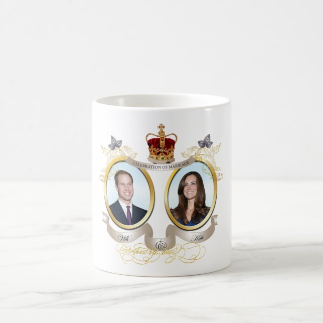 Taza De Café Will+Kate boda, ¡¡DIY color!! (Centro)