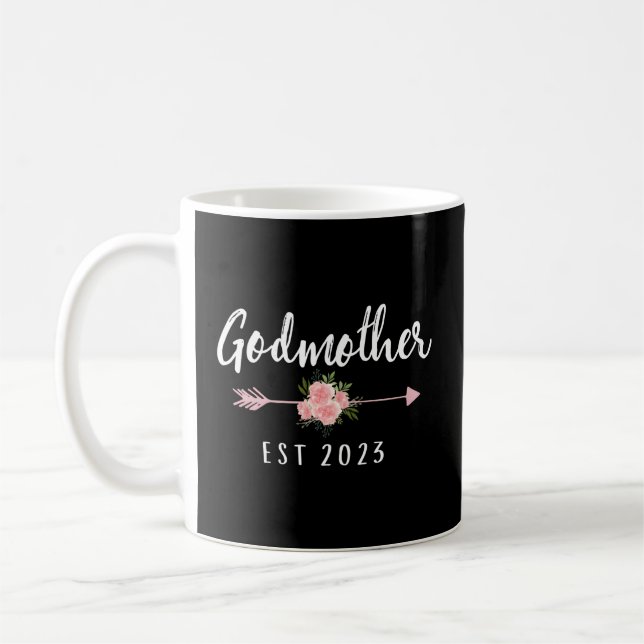 Taza De Café Will You Be My Godwoman Est 2023 Propuesta Blue K (Izquierda)