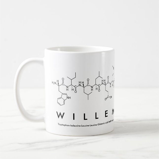 Taza De Café Willem peptide name mug (Izquierda)